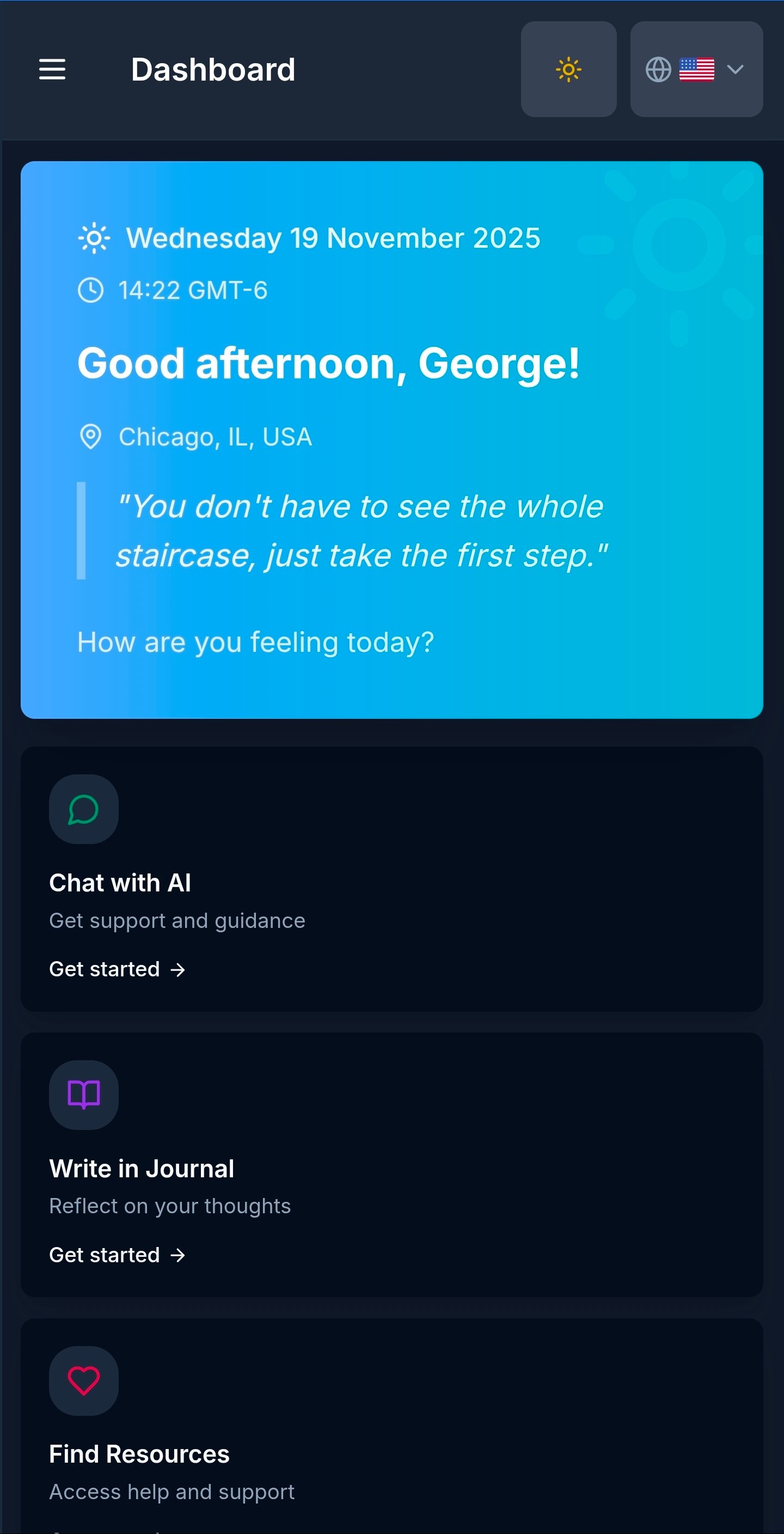 BetterMind App Dashboard